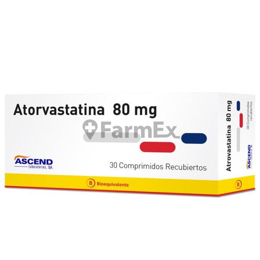Atorvastatina 80 mg x 30 comprimidos "Ley Cenabast" ASCEND